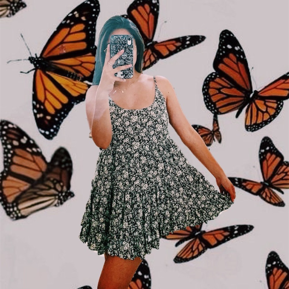 brandy melville open back dress floral